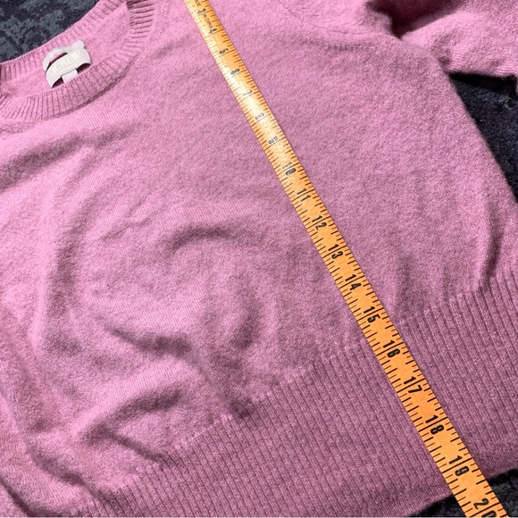 J Crew Cashmere Shrunken Crewneck Sweater L, Heather Petunia - Picture 9 of 11